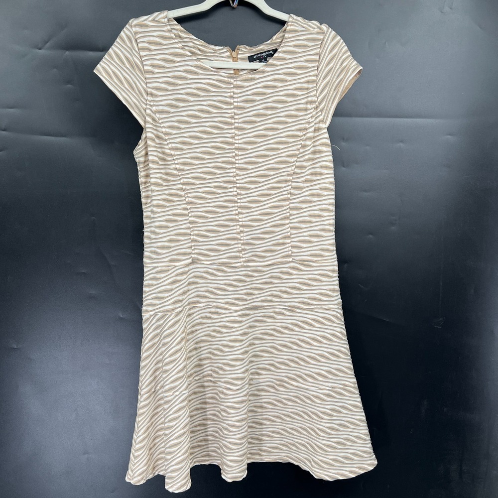 Sharagano preppy wear to work textured fit & flare dress mod retro corporate  14